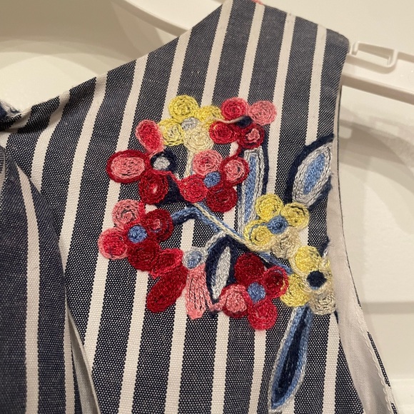 Rare Editions Girls Striped Chambray Floral Sz 6 - Picture 3 of 6